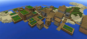 -1060246543: Двойная деревня на острове | Сид Minecraft PE