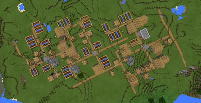 -1385905961: Тройная деревня на спавне скриншот 1