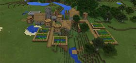 -1850349118: Столовые горы и деревня | Сид Minecraft PE
