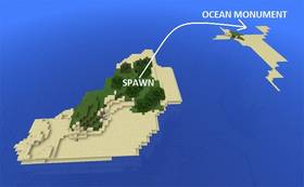 -513070979: Остров выживания и подводная крепость | Сид Minecraft PE