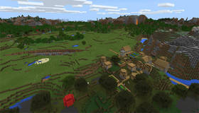 -161898697: Огромный овраг и деревня | Сид Minecraft PE