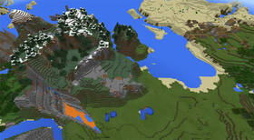 1693237191: Огромный овраг и деревня рядом | Сид Minecraft PE