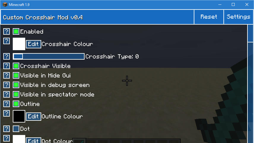 Custom Crosshair 1.15.2 скриншот 1