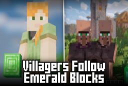 Скачать Villagers Follow Emerald Blocks для Minecraft 1.21.5